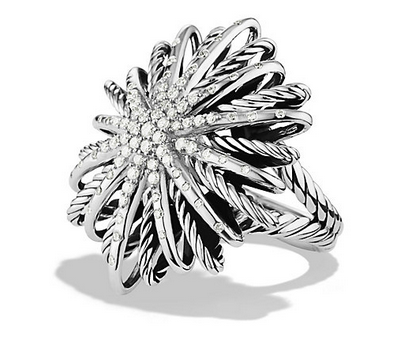 Starburst Shaped Ring with Diamonds